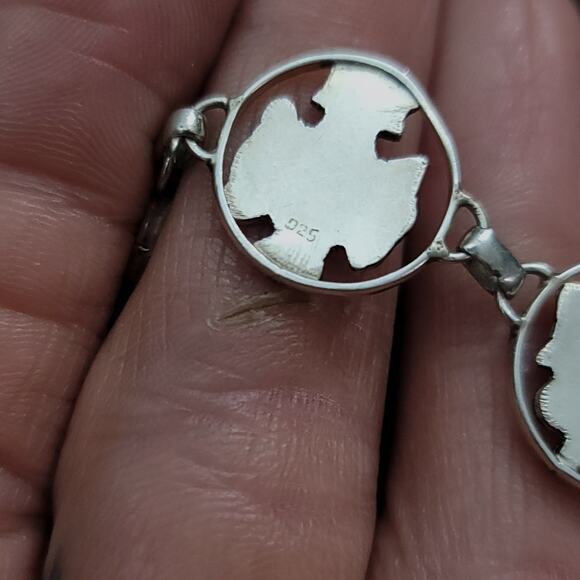 925 Sterling silver Symbols of Good Fortune Bracelet 7.5" - Picture 7 of 7